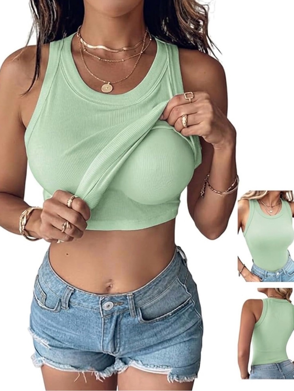CHCME Women Built-in Bra Medium Tank Top